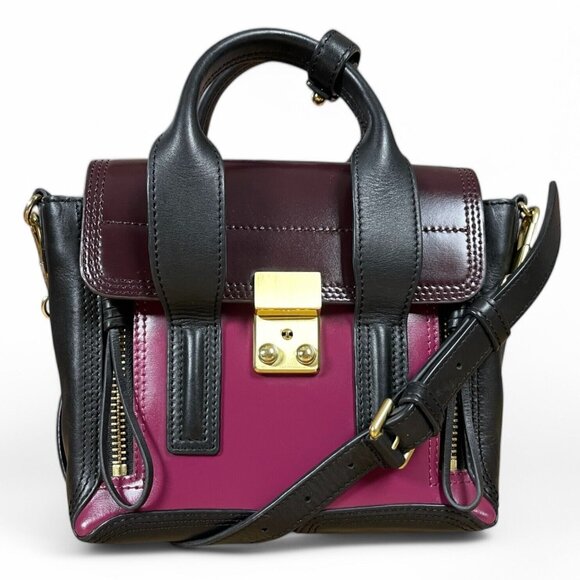 Phillip Lim Pashli Satchel Shoulder Bag 3.1 Tri-Color Black/Magenta/Oxblood